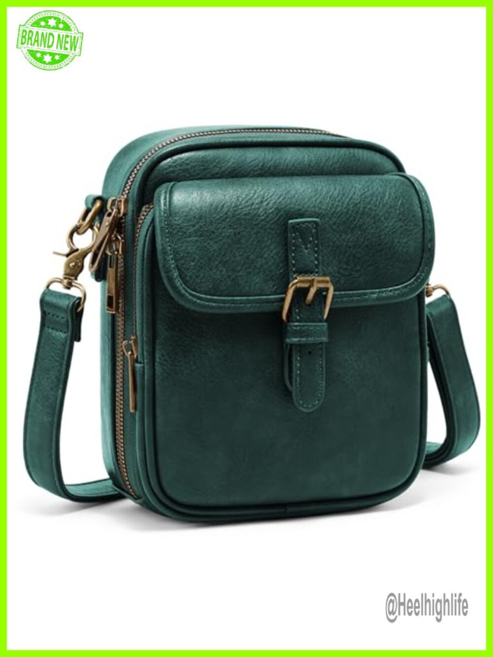 Small Crossbody Bag Vegan Leather Messenger RFID Card Slots